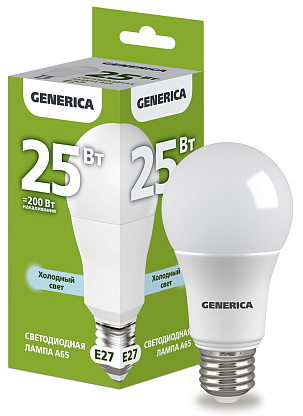 Изображение товара Лампа светодиодная A65 груша 25Вт 230В 6500К E27 GENERICA