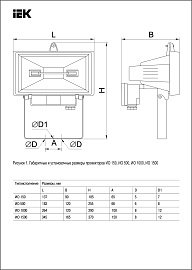 Прожектор галогенный (галогеновый) уличный 1000Вт ИО1000 черный R7s IP54 LPI01-1-1000-K02 IEK