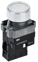 Кнопка LA167-BWF3171 d=22мм RC 1з с подсветкой белая BBT20-BWF3171-1-12-67-K01 IEK