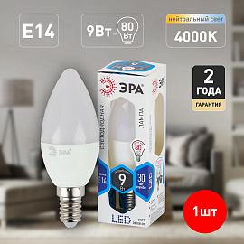 Лампа светодиодная 9 Вт E14 B35 4000К 720Лм матовая 170-265В свеча ( LED B35-9W-840-E14 ) Б0027970 ЭРА