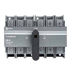 Рубильник 100A 3P реверсивный с рукояткой управления TwinBlock tb-s-100-3p-rev EKF