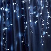 Гирлянда Бахрома 4,5х0,7м 200Led холодный свет 5000К прозрачный провод 3м соединение до 5шт IP44 CL22 32344 Feron