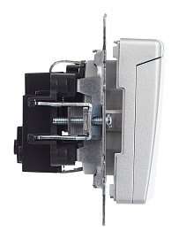Розетка с з/к/ш с кр. 16А IP20 РСбш10-3-БрА алюминий BRITE BR-R16-16-K47 IEK