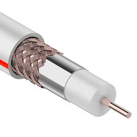 Кабель коаксиальный SAT 50 M, Cu/Al/Cu, (64%), 75 Ом, 100м., белый  01-2401-6 CABLETECH