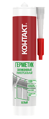 Изображение товара Герметик КОНТАКТ силиконовый универсальный белый 280мл 24495