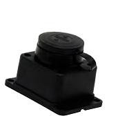 Розетка О/У 16А, 250В, с зк, с заглушкой IP44 каучук черная Tplast 31.01.306.0300 /кор.18 шт/