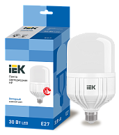 Лампа светодиодная 30 Вт E27 T112 6500К 2700Лм матовая 230В цилиндр HP LLE-HP-30-230-65-E27 IEK