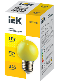 LIGHTING Лампа светодиодная декоративная G45 шар 1Вт 230В желтый E27 IEK