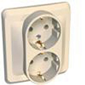 Изображение товара Розетка двойная ЭТЮД скрытой установки с заземлением кремовый PC16-007K Schneider Electric