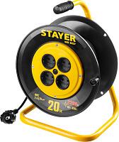 STAYER MS 207, 20 м, 2200 Вт, 4 гнезда, ПВС 2х0.75 мм² удлинитель на катушке 55073-20