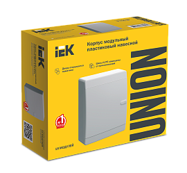 Бокс пластиковый ЩРН-П-18 IP41 навесной UNION Compact бел. дв. 290х236х103 UIC-KP13-N-18-41-K01 /уп.4шт/ IEK