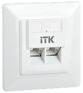Розетка RJ45+RJ45 компьютерная внутренняя кат.6 FTP 2 порта белый CS2-1C06F-2-1 ITK