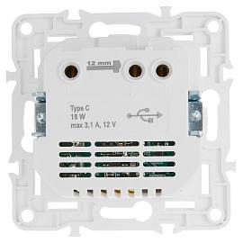 Розетка с заземлением с защитными шторками 16А с USB C 18Вт SK-R17W арктический белый SKANDY SK-R14-16-U14-018-K01 IEK
