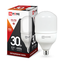 Лампа светодиодная 30 Вт E27 HP 6500К 2700Лм матовая 230В трубчатая LED-HP-PRO 4690612031088 IN HOME