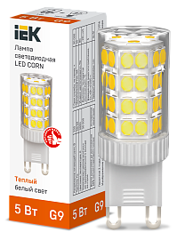 Лампа светодиодная CORN капсула 5Вт 230В 3000К керамика G9 IEK