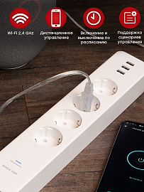 Умный удлинитель c USB Wi-Fi HomeConnect RCE-1-WF EKF