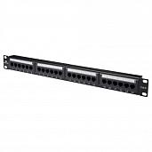 Панель коммутацинная кат.6, UTP, 19", 1U, 24хRJ45, 568A/В, черный DR-4003 DATAREX