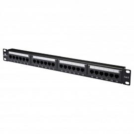 Панель коммутацинная кат.6, UTP, 19", 1U, 24хRJ45, 568A/В, черный DR-4003 DATAREX