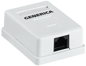 Розетка RJ45 компьютерная настенная кат.5E UTP 1 порт GENERICA белый CS2-1C5EU-12-G IEK