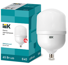 Лампа светодиодная 65 Вт E40 T161 4000К 5850Лм матовая 230В цилиндр HP LLE-HP-65-230-40-E40 IEK