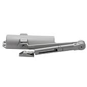 Доводчик для дверей весом до 90 кг, двухскоростной с рычагом DORMA TS-68 с ФОП (серебро)