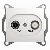 Розетка TV+SAT телевизионная+спутниковая GLOSSA скрытой установки проходная 4dB механизм белый GSL000198 Systeme Electric