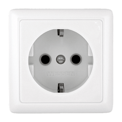 Изображение товара Розетка Systeme Electric открытая с заземлением 250В 16А белая RA16-133I-B