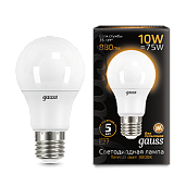 Лампа светодиодная 10 Вт E27 A60 3000K 880Лм LED Грушевидная 102502110 GAUSS