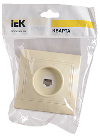 Розетка одноместная телефонная РТ10-ККм КВАРТА RJ11 кремовый IP33 ETK10-K33-DM IEK