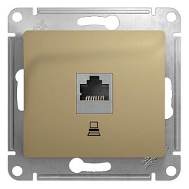 Розетка RJ45 компьютерная GLOSSA скрытой установки кат. 5е механизм титан GSL000481K Systeme Electric
