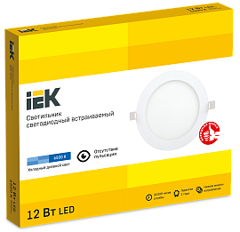 Светильник светодиодный встраиваемый ДВО LED 12Вт 1606 белый круг 6500К IEK