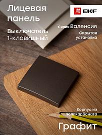 Лицевая панель для выключателя одноклавишного Валенсия 10А графит ESV10-L-021-60 EKF PROxima