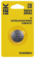 Элемент питания дисковый литиевый CR2032 (1шт/блистер) ABT-CR2032-OP-L01 IEK