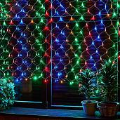 Гирлянда светодиодная Сетка 2,5х2м 240 Led Разноцветный свет, прозрачный провод ULD-N2520-240/DTA MULTI IP20 09565 Uniel