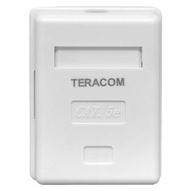 Розетка настенная TERACOM Cat.5E неэкран. 1 порт RJ-45 Dual IDC белая TRC-WBOX-1RJ45-5EUTP-WH EKF