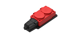 Колодка 2х розетка 2К+З каучуковая 16А/250В IP44 Красная MultiSet  MST4122RD Systeme Electric