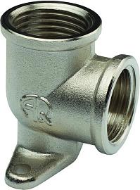 Угольник латунный с настенным креплением ВР Ду15 (1/2") AQUALINK 02388