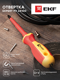 Отвертка Expert PH2x100 мм 1000В EKF PROxima ph-2-100-exp-in