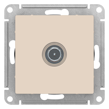 Изображение товара Розетка TV телевизионная Atlasdesign скрытой установки проходная 4DB механизм бежевый ATN000292 Schneider Electric
