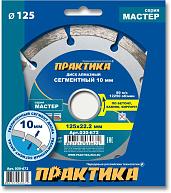 Диск алмазный отрезной сегментный Мастер 125 х 22,2 (бетон, камень, кирпич) ПРАКТИКА 030-672