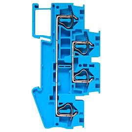 Колодка клеммная самозажимная двойная JXB-ST-4 32А синяя EKF PROxima  plc-jxb-st-4-4-2-blue