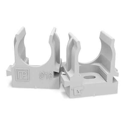 Изображение товара Держатель труб для монтажного пистолета серый в п/э д16  PR13.0119  Промрукав