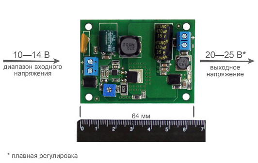 Изображение товара Преобразователь напряжения Бастион ПН-12/24-1,0 24 В 1 А с защитами
