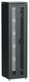 Шкаф сетевой 19" 47U 600х600мм двери передняя двустворчатая перфорированная задняя перфорированная черный LINEA N LN05-47U66-2PP ITK