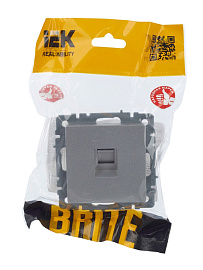Розетка компьютерная RJ45 кат.5E алюминий мех-м BRITE РК10-БрА BR-K10-1-K47 IEK