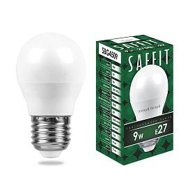 Лампа светодиодная 9 Вт E14 G45 2700К 810Лм матовая 230В шар 55082 SAFFIT