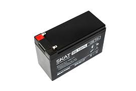 Аккумулятор свинцово-кислотный тип AGM 12V 7Ач Iзар.2,1А, ножевые клеммы SKAT SB 1207L 2534 Бастион