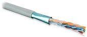Кабель витая пара экранированная F/UTP кат.5e 4x2x0,51 (24 AWG) PVC Серая одножильная внутренняя FUTP4-C5E-S24-IN-PVC-GY-305 Hyperline