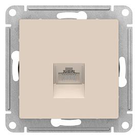 Розетка RJ45 компьютерная Atlasdesign скрытой установки cat. 5Е механизм бежевый ATN000283 Systeme Electric