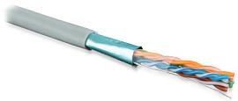 Кабель витая пара экранированная F/UTP кат.5e 4x2x0,51 (24 AWG) PVC Серая одножильная внутренняя FUTP4-C5E-S24-IN-PVC-GY-305 Hyperline